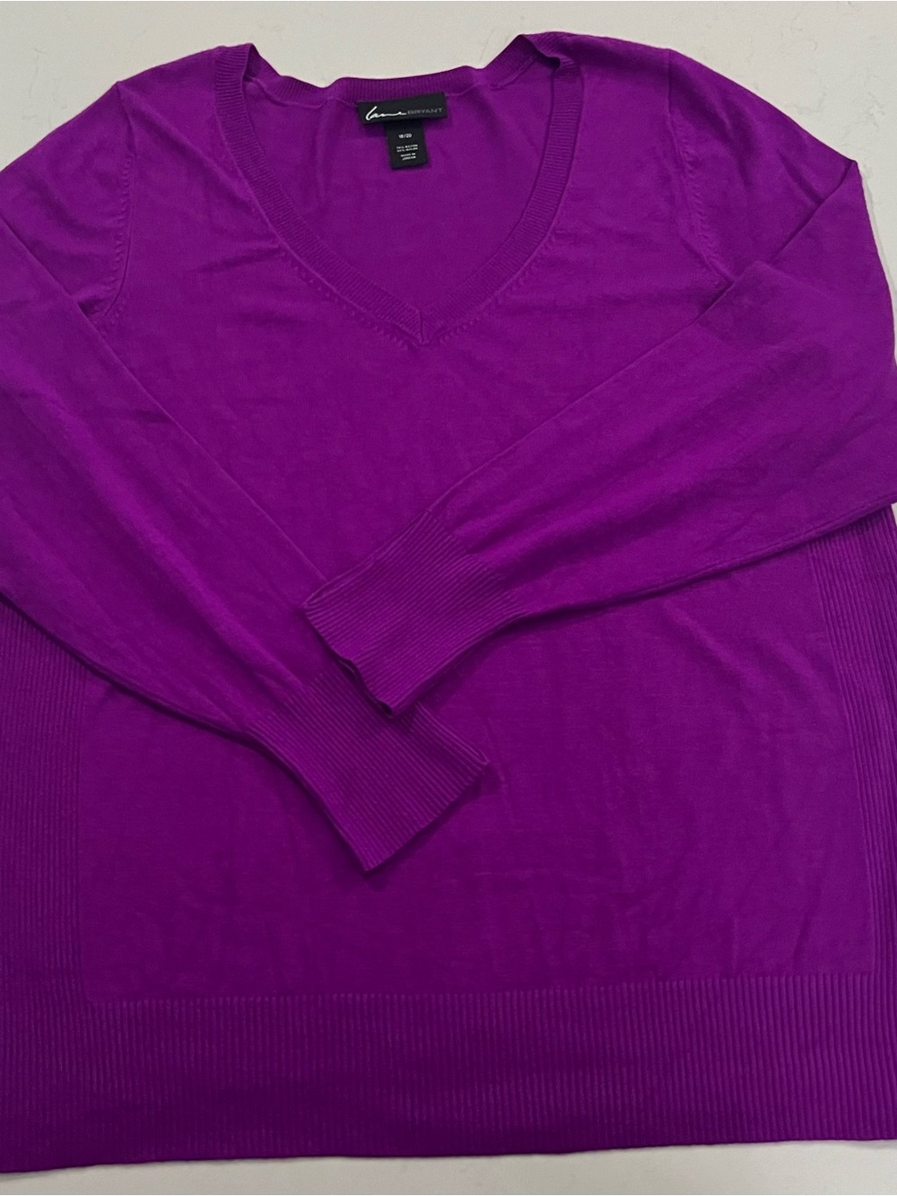 Lane Bryant Men's V-Neck Sweater - Bright Purple